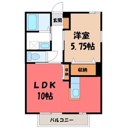 宇都宮駅 バス25分  平松本町下車：停歩5分 2階の物件間取画像